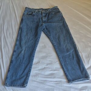 Wrangler Men's Jeans 36x32 Blue Denim Straight Good Condition